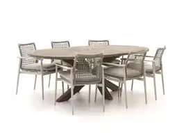 Kees Smit Bellagio Pizzoli/ROUGH-Y Ellips 240cm dining tuinset 7-delig stapelbaar aanbieding