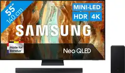 Coolblue SSamsung 55 Neo QLED QN73F 4K (2025) + Samsung HW-B750F (2025) aanbieding