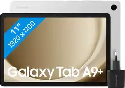 Coolblue Samsung Galaxy Tab A9 Plus 11 inch 64GB Wifi Zilver + BlueBuilt Oplader aanbieding