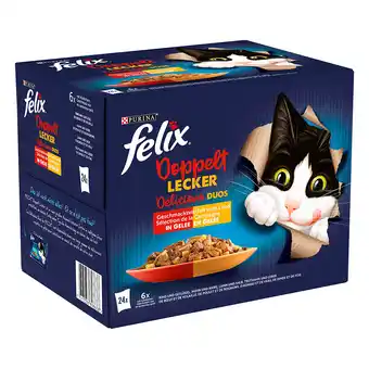 Zooplus 24x85g Vlees Selectie in Gelei Felix Dubbel Zo Lekker Kattenvoer aanbieding