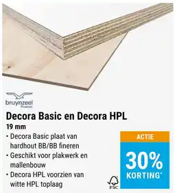 Jongeneel Bruynzeel Decora Basic en Decora HPL aanbieding