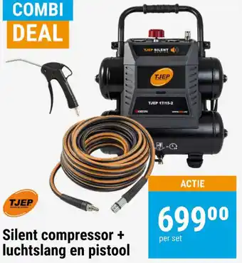 Jongeneel Silent compressor + luchtslang en pistool aanbieding