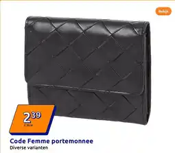 Action Code Femme portemonnee aanbieding