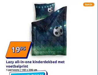 Action Lazy all in one kinderdekbed met voetbalprint aanbieding