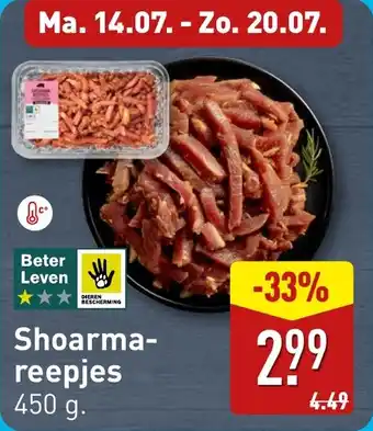 ALDI Shoarma reepjes aanbieding