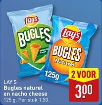 ALDI Bugles naturel en nacho cheese aanbieding