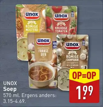 ALDI UNOX Soep aanbieding