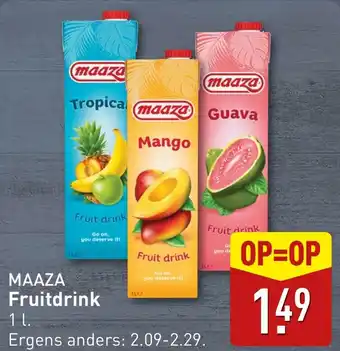 ALDI MAAZA Fruitdrink aanbieding
