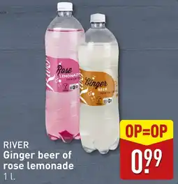 ALDI RIVER Ginger beer of rose lemonade aanbieding