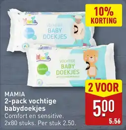 ALDI 2 pack vochtige babydoekjes aanbieding