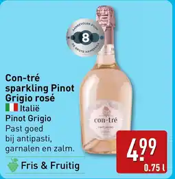 ALDI Con tré sparkling Pinot Grigio rosé aanbieding