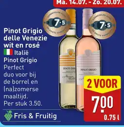 ALDI Pinot Grigio delle Venezie wit en rosé aanbieding