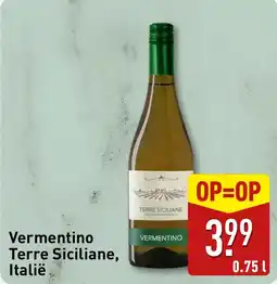 ALDI Vermentino Terre Siciliane, Italië aanbieding