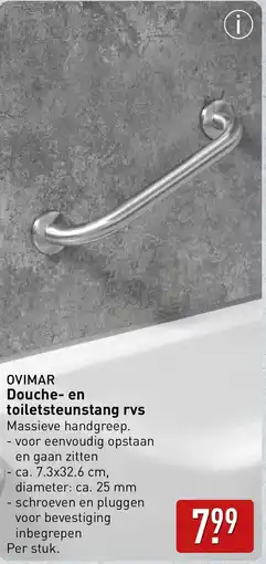 ALDI Douche en toiletsteunstang rvs aanbieding