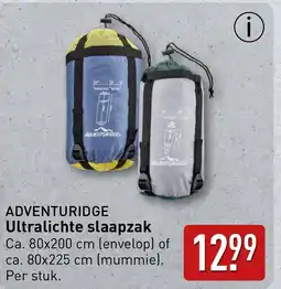 ALDI ADVENTURIDGE Ultralichte slaapzak aanbieding