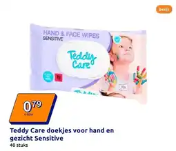 Action Teddy Care doekjes voor hand en gezicht Sensitive aanbieding