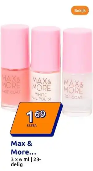 Action Max & More French manicure nagellak set aanbieding