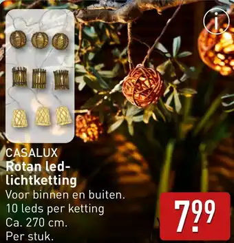 ALDI CASALUX Rotan led lichtketting aanbieding