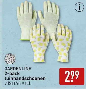 ALDI Gardenline 2 pack tuinhandschoenen aanbieding