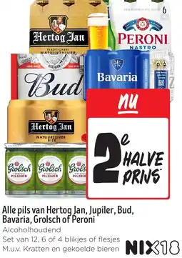 Jumbo Alle pils van Hertog Jan, Jupiler, Bud, Bavaria, Grolsch of Peroni aanbieding