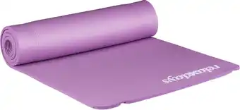 Bol.com Relaxdays yogamat - 60 x 180 cm - 1 cm dik - gewrichtsvriendelijk - met draagband - paars - Paars aanbieding