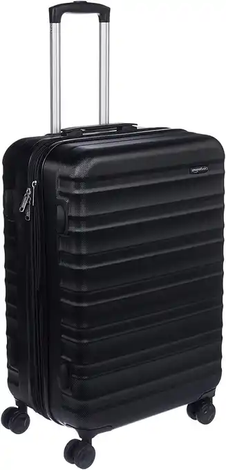 Amazon Amazon Basics Handbagage, hard shell, ABS, met 4 wieltjes, koffer, 68 cm, zwart aanbieding