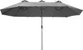 Praxis tectake - Dubbele Parasol Silia 460x270 cm met 3 windvakken - Grijs aanbieding