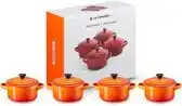 Bol.com Le Creuset Aardewerken mini braadpan set in Oranjerood 10cm 025l aanbieding