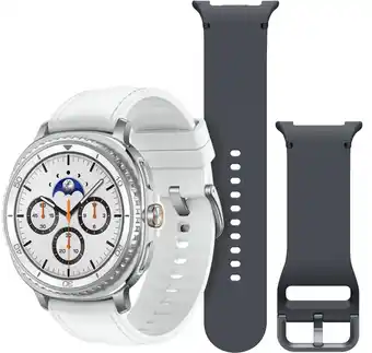 Coolblue Samsung Galaxy Watch 8 Classic Wit 46mm + Samsung Siliconen Sport Bandje Donkergrijs S/M aanbieding