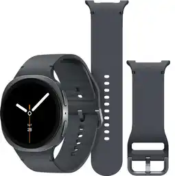 Coolblue Samsung Galaxy Watch 8 Donkergrijs 44mm + Siliconen Sport Bandje Donkergrijs M/L aanbieding