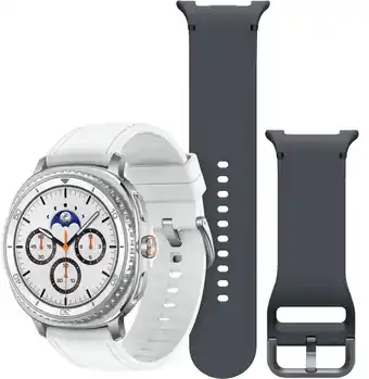 Coolblue Samsung Galaxy Watch 8 Classic Wit 46mm + Samsung Siliconen Sport Bandje Donkergrijs M/L aanbieding