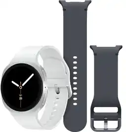 Coolblue Samsung Galaxy Watch 8 Zilver 40mm + Samsung Siliconen Sport Bandje Donkergrijs M/L aanbieding