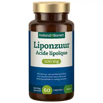 Holland & Barrett Holland & Barrett Alfa Liponzuur 100mg - 60 capsules aanbieding