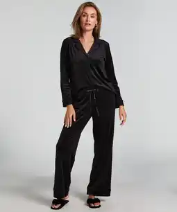 Hunkemoller Hunkemöller Pyjamabroek Velours Zwart aanbieding