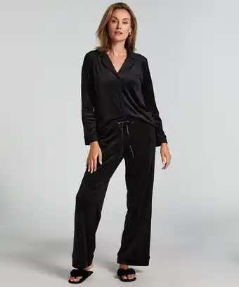 Hunkemoller Hunkemöller Pyjamabroek Velours Zwart aanbieding
