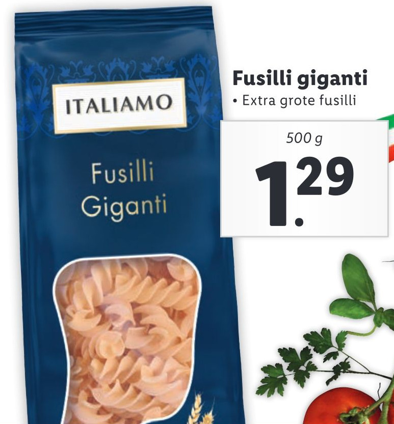 Fusilli giganti 500g aanbieding bij Lidl