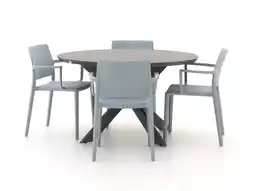 Kees Smit Forza Sile/Fidenza ø126cm dining tuinset 5-delig stapelbaar aanbieding