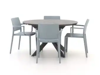 Kees Smit Forza Sile/Fidenza ø126cm dining tuinset 5-delig stapelbaar aanbieding