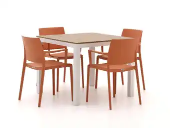 Kees Smit Forza Sile/Fidenza 90cm dining tuinset 5-delig stapelbaar aanbieding