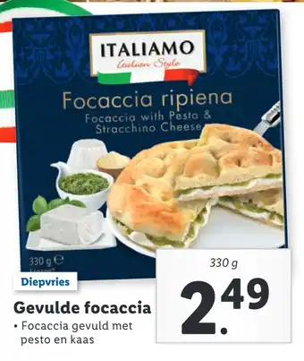 Lidl Gevulde focaccia 330g aanbieding