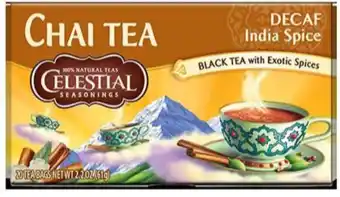 De Online Drogist Celestial Seasonings India Spice Chai Tea Decaf 20ST aanbieding