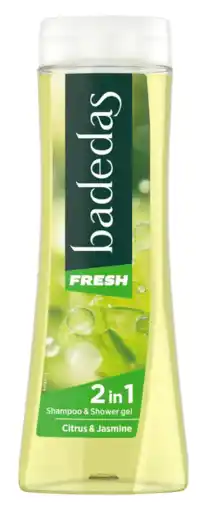 De Online Drogist Badedas Shampoo & Showergel Fresh 2-in-1 Citrus & Jasmine 600ML aanbieding