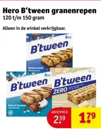Kruidvat Hero B'tween granenrepen aanbieding