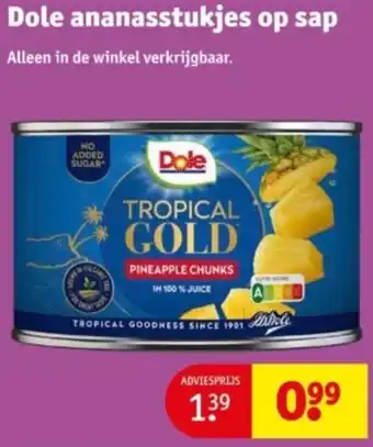 Kruidvat Dole ananasstukjes op sap aanbieding