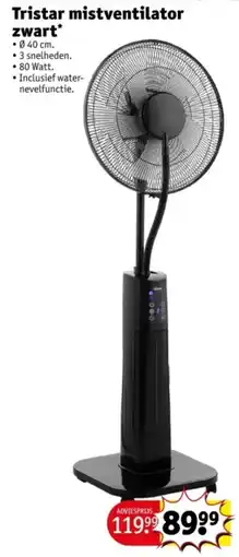 Kruidvat Tristar mistventilator zwart aanbieding