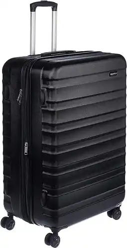 Amazon Amazon Basics Handbagage, hard shell, ABS, met 4 wieltjes, koffer, 78 cm, zwart aanbieding