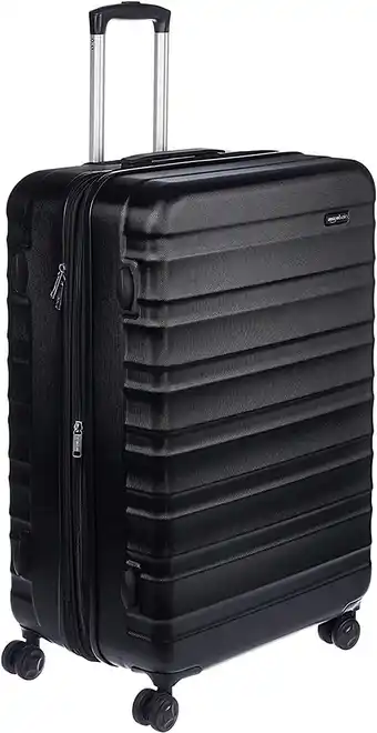 Amazon Amazon Basics Handbagage, hard shell, ABS, met 4 wieltjes, koffer, 78 cm, zwart aanbieding