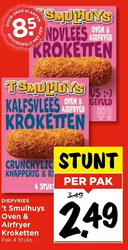 Vomar Voordeelmarkt 't Smulhuys Oven & Airfryer Kroketten aanbieding