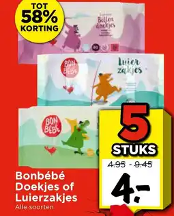 Vomar Voordeelmarkt Bonbébé Doekjes of Luierzakjes aanbieding