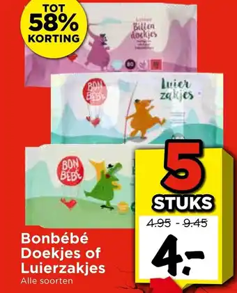 Vomar Voordeelmarkt Bonbébé Doekjes of Luierzakjes aanbieding